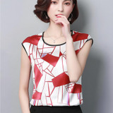 2018 Womens Tops and Blouses Short Sleeve Chiffon Blouse Summer Ladies Print Shirts Casual Clothing Plus Size Blusa Feminina