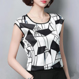 2018 Womens Tops and Blouses Short Sleeve Chiffon Blouse Summer Ladies Print Shirts Casual Clothing Plus Size Blusa Feminina
