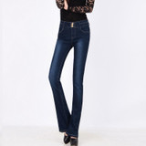 2018 Womens Jeans Flare Pants New Fashion High Waist Black Vintage Denim Long Loose Pant Woman Camisa Feminina Lady Fat Trousers