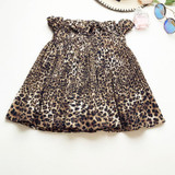2018 Women's Leopard A-line Short Skirt Ruffles Leopard Printing Mini Skirts Sexy Casual Elastic High Waist Retro Pleated Skirt