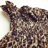 2018 Women's Leopard A-line Short Skirt Ruffles Leopard Printing Mini Skirts Sexy Casual Elastic High Waist Retro Pleated Skirt