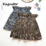 2018 Women's Leopard A-line Short Skirt Ruffles Leopard Printing Mini Skirts Sexy Casual Elastic High Waist Retro Pleated Skirt