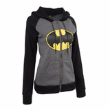 2018 Women's Hoodies Batman Printed Sweatshirts With Zipper Autumn Winter Female Casual Sweatshirt Women Hooded Tops Harajuku