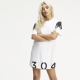 2018 women's fashion and leisure T-shirts female short sleeved stars print back old leisure T-shirts large size summer clothes