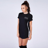 2018 women's fashion and leisure T-shirts female short sleeved stars print back old leisure T-shirts large size summer clothes