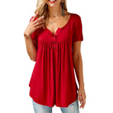 2018 Women T-shirts Split Neck Short Sleeve Tees Tunic Tee Shirt Femme Shirt Women Tops