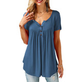 2018 Women T-shirts Split Neck Short Sleeve Tees Tunic Tee Shirt Femme Shirt Women Tops