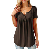 2018 Women T-shirts Split Neck Short Sleeve Tees Tunic Tee Shirt Femme Shirt Women Tops