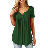 2018 Women T-shirts Split Neck Short Sleeve Tees Tunic Tee Shirt Femme Shirt Women Tops