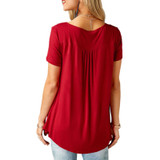 2018 Women T-shirts Split Neck Short Sleeve Tees Tunic Tee Shirt Femme Shirt Women Tops
