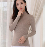 2018 Women Sweater Women fashion Slim Solid Autumn and Winter Knitted Warm Turtleneck Pullover Women Sweater