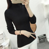 2018 Women Sweater Women fashion Slim Solid Autumn and Winter Knitted Warm Turtleneck Pullover Women Sweater