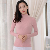 2018 Women Sweater Women fashion Slim Solid Autumn and Winter Knitted Warm Turtleneck Pullover Women Sweater