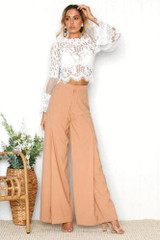2018 Women Summer Sexy Lace Crop Tops Long Sleeve Shirt Casual Slim Lace Blouse