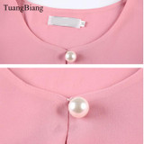 2018 Short Sleeve O-Neck Female Bottoming Chiffon Blouse Shirt Loose Elegant Butterfly Sleeve Women Soft Tops Camisas Mujer