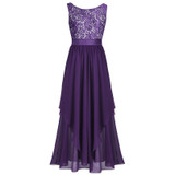 2018 Sexy Womens Elegant Flower Maxi Lace Dress vestido de festa Backless Dress Fashion Pageant Princess Party Formal Long Dress