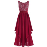 2018 Sexy Womens Elegant Flower Maxi Lace Dress vestido de festa Backless Dress Fashion Pageant Princess Party Formal Long Dress