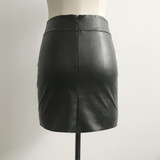 2018 Sexy Split Zipper Leather Skirt Women Flower Embroidery High Waist Pencil Skirts Bodycon Ladies Black Slim Mini Skirt Jupe