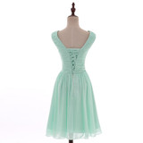 ENGERLA Pleated Short Chiffon Bridesmaid Dress Mint Green 2017 Knee Length Wedding Bridesmaid Gowns 100% Real Pictures