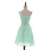 ENGERLA Pleated Short Chiffon Bridesmaid Dress Mint Green 2017 Knee Length Wedding Bridesmaid Gowns 100% Real Pictures