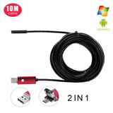 Endoscope 7MM 2M 5M 10M Endoscope HD USB Android Endoscopio Camera IP67 2IN1 Android Borescope USB Endoskop Inspection Camera
