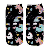 emoji unicorn socks Hot Sale 3d Printed womens socks low cut ankle short funny harajuku ankle socks calzini