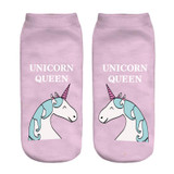 emoji unicorn socks Hot Sale 3d Printed womens socks low cut ankle short funny harajuku ankle socks calzini
