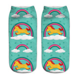 emoji unicorn funny socks Hot Sale 3d Printed womens socks low cut ankle short spaort socks