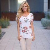 EMIR ROFFER 2018 Fashion Floral Print T-shirts Women Female Summer Top Casual Big Size Cross V Neck Tee Shirt Femme Tshirt