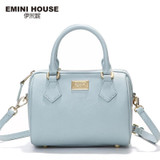 EMINI HOUSE 2016 Genuine Leather Boston Bag Fashion Handbags Women Shoulder Bag Women Messenger Bags Crossbody Bags For Women