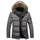 New Style 2016 Men Down Coat Hooded Coat Men Winter Jacket Men's White Duck Down Jacket Thick Warm Male Outerwear Plus Size W149
