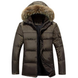 New Style 2016 Men Down Coat Hooded Coat Men Winter Jacket Men's White Duck Down Jacket Thick Warm Male Outerwear Plus Size W149