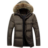 New Style 2016 Men Down Coat Hooded Coat Men Winter Jacket Men's White Duck Down Jacket Thick Warm Male Outerwear Plus Size W149