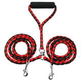 New Strong Nylon Coupler Double Dog Leash Lead No Tangle Pet Dogs Two Way Training Walking Lead Splitter 1.25M