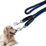 New Strong Nylon Coupler Double Dog Leash Lead No Tangle Pet Dogs Two Way Training Walking Lead Splitter 1.25M