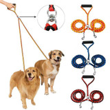 New Strong Nylon Coupler Double Dog Leash Lead No Tangle Pet Dogs Two Way Training Walking Lead Splitter 1.25M