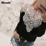 New Spring Sexy Lace Blouses Shirts Women Patchwork Off Shoulder Tops 2018 Blusas 4 Colors Slim Party Womens Blouse