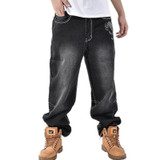 New Spring Men Loose Jeans Hip Hop Embroidery skateboarders baggy pants trousers Plus Size Denim Cowboy pant Bottoms