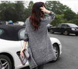 New spring autumn plus size Woman Open Stitch cardigan Trench Coat Knitted long top wear Fashion slim women sweater Windbreaker
