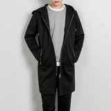 New spring autumn men hooded trench coat male fashion hip hop casual loose windbreaker jacket overcoat W128