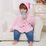 new spring autumn Hello Kitty Kids Baby Girl Clothes Soft Fleece Cloak Coat Toddler Girls Clothing Cape For Winter Outerwear