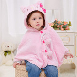 new spring autumn Hello Kitty Kids Baby Girl Clothes Soft Fleece Cloak Coat Toddler Girls Clothing Cape For Winter Outerwear