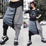 New Spring Autumn Fashion Casual Women Loose Pants Cotton Blend Patchwork Striped Color Cross pants 2016 Top sale Trousers