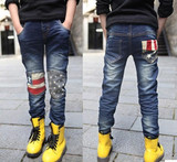 New spring autumn children's clothing boys baby jeans children trousers pentagram, boys jeans+boys ripped jeans