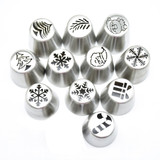 New Icing Piping Tips Christmas Tree Special Russian Leaf Nozzle Bakeware Cupcake Cake Decorating Pastry Baking Tools