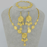 Ancient gold coin jewelry set necklace earrings bracelet Islamic Muslim Arab Africa for gifts