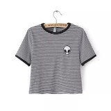 New Hot Women Tops Rose Print Design Aliens T Shirts Women Short Sleeve Tee Shirt Comfortable Female Students T-shirts Teenagers