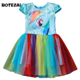 New Hot Sale My Baby Girl Dress Children Girl little Pony Dresses Cartoon Princess Party Costume Kids Clothes Summer Clothing