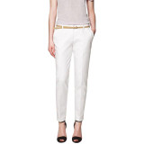 Autumn Women Cotton Pencil Pants Female Stretch Pants With Belt Ladies Slim Skinny Trousers