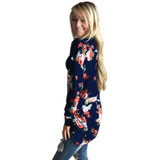 Autumn Women Casual Outwear Boho Irregular Long Sleeve Wrap Cardigans Loose Floral Print Basic Coats Tops Casacos Plus Size a12